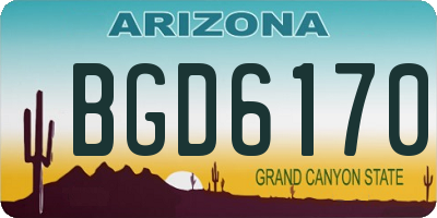 AZ license plate BGD6170