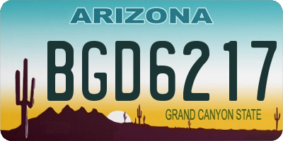 AZ license plate BGD6217