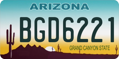 AZ license plate BGD6221