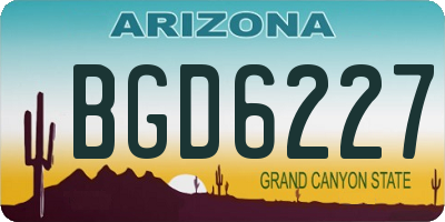 AZ license plate BGD6227