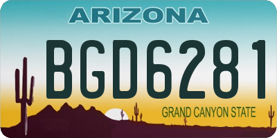 AZ license plate BGD6281