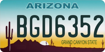AZ license plate BGD6352
