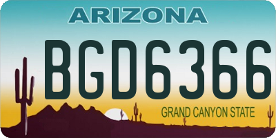 AZ license plate BGD6366