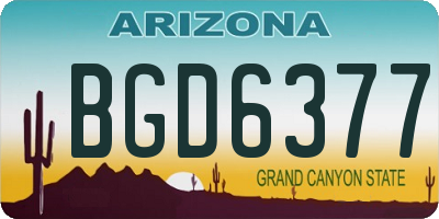 AZ license plate BGD6377