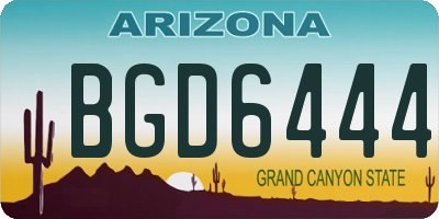 AZ license plate BGD6444