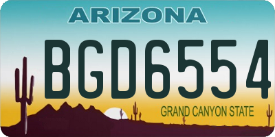 AZ license plate BGD6554
