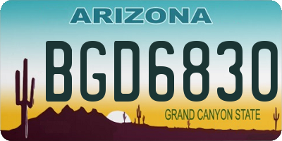 AZ license plate BGD6830