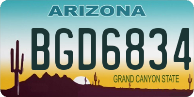 AZ license plate BGD6834