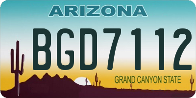 AZ license plate BGD7112