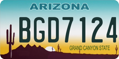 AZ license plate BGD7124