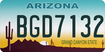 AZ license plate BGD7132