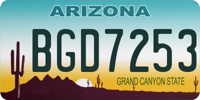 AZ license plate BGD7253