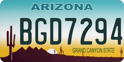 AZ license plate BGD7294