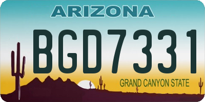 AZ license plate BGD7331