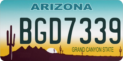 AZ license plate BGD7339
