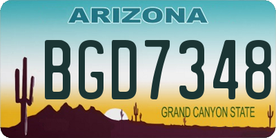 AZ license plate BGD7348