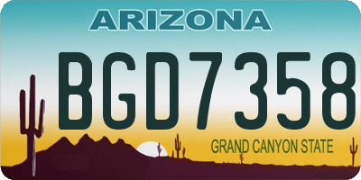 AZ license plate BGD7358