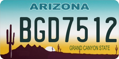 AZ license plate BGD7512