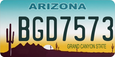 AZ license plate BGD7573