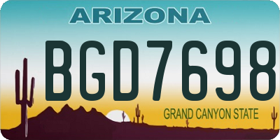 AZ license plate BGD7698