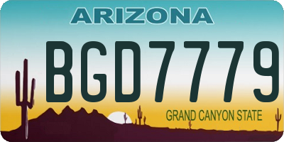 AZ license plate BGD7779