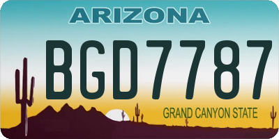 AZ license plate BGD7787