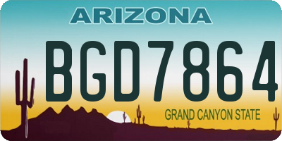 AZ license plate BGD7864