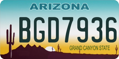 AZ license plate BGD7936