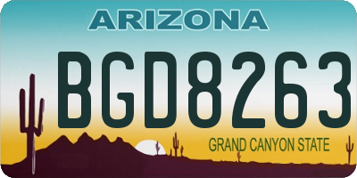 AZ license plate BGD8263