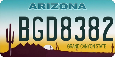 AZ license plate BGD8382