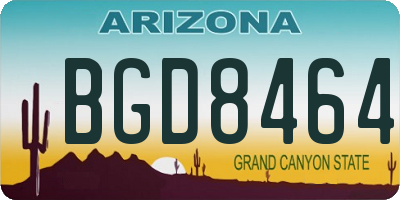AZ license plate BGD8464