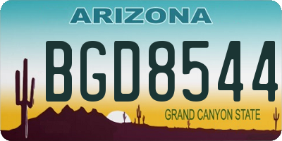 AZ license plate BGD8544