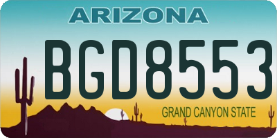 AZ license plate BGD8553