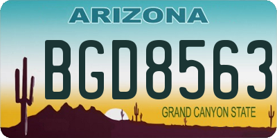 AZ license plate BGD8563