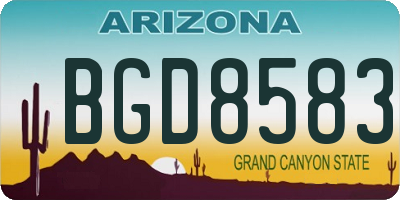 AZ license plate BGD8583