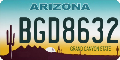 AZ license plate BGD8632
