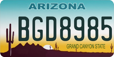 AZ license plate BGD8985