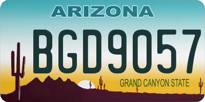 AZ license plate BGD9057