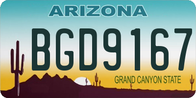 AZ license plate BGD9167