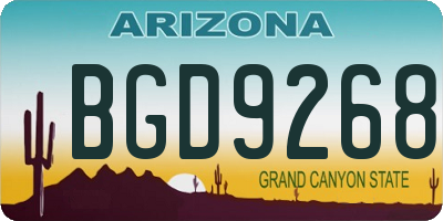 AZ license plate BGD9268