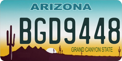 AZ license plate BGD9448