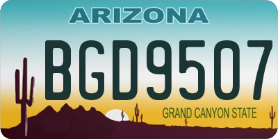 AZ license plate BGD9507