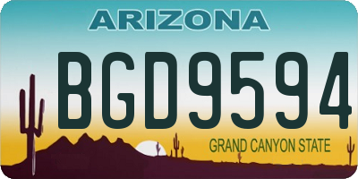 AZ license plate BGD9594