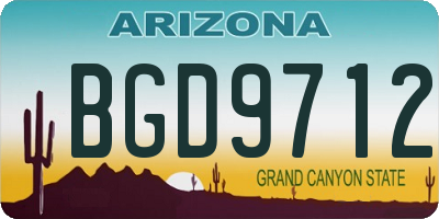 AZ license plate BGD9712