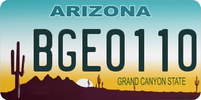 AZ license plate BGE0110