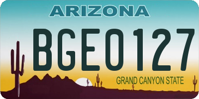 AZ license plate BGE0127