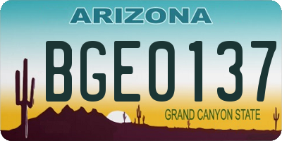 AZ license plate BGE0137