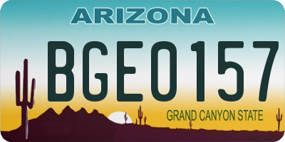 AZ license plate BGE0157