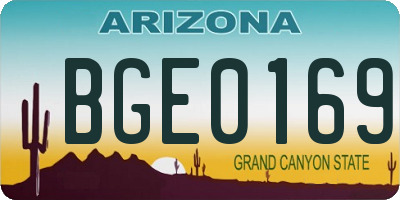 AZ license plate BGE0169