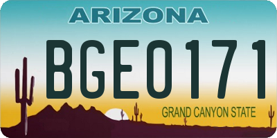 AZ license plate BGE0171